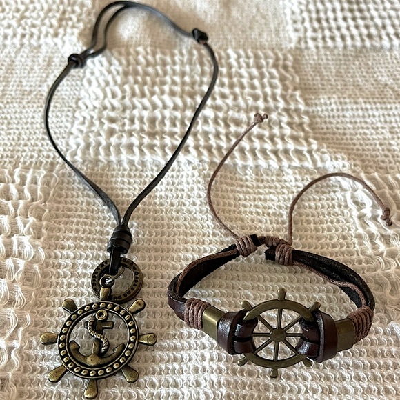 Other - Anchor Necklace & Bracelet Combo Adjustable UNISEX